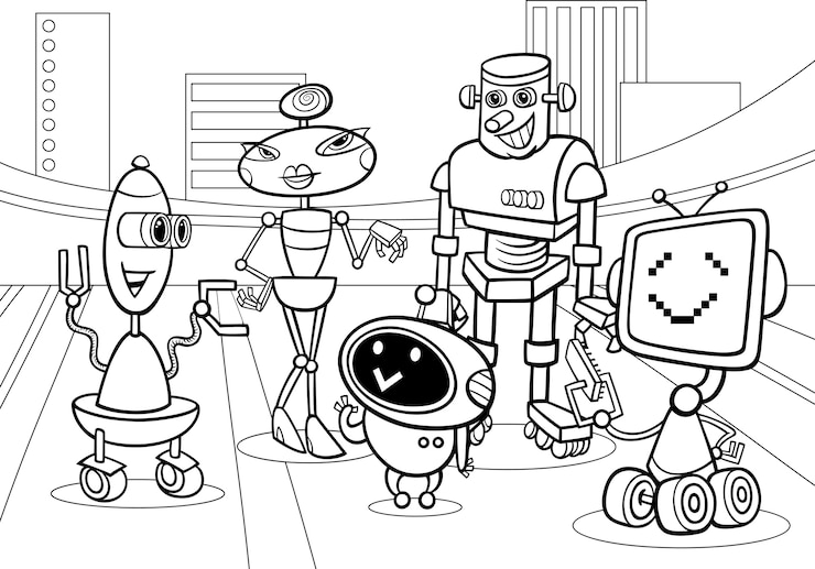 Glitch Tech Coloring Pages: All Characters